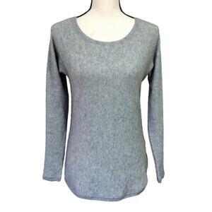 Max Studio Women's 100% 2 Ply Cashmere Crewneck Sweater Long Sleeve Gray Size XS